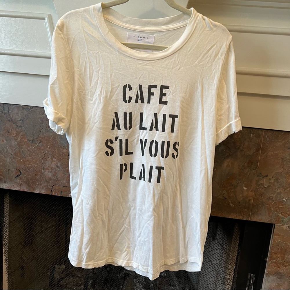 White/cream graphic anthropology shirt